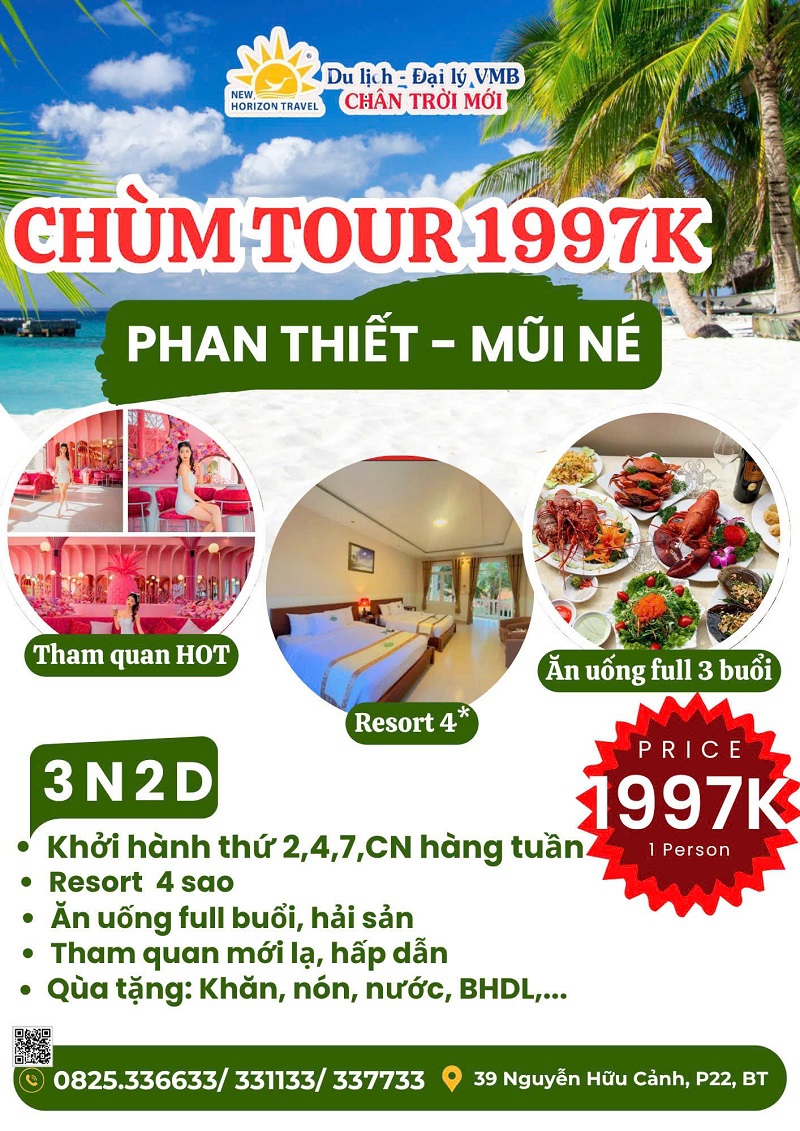 MŨI NÉ 3N2D - BIKINI BEACH I PINKY GARDEN - RESORT 4 - 5 SA0